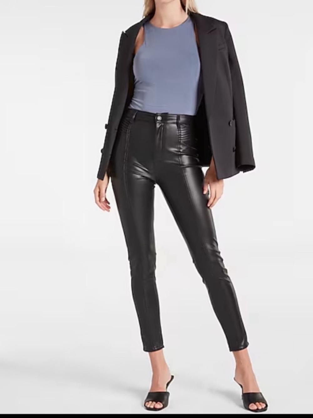 Express Super High Waisted Faux Leather Moto Pants